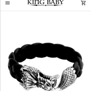 King Baby Leather bracelet w large dragon clasp